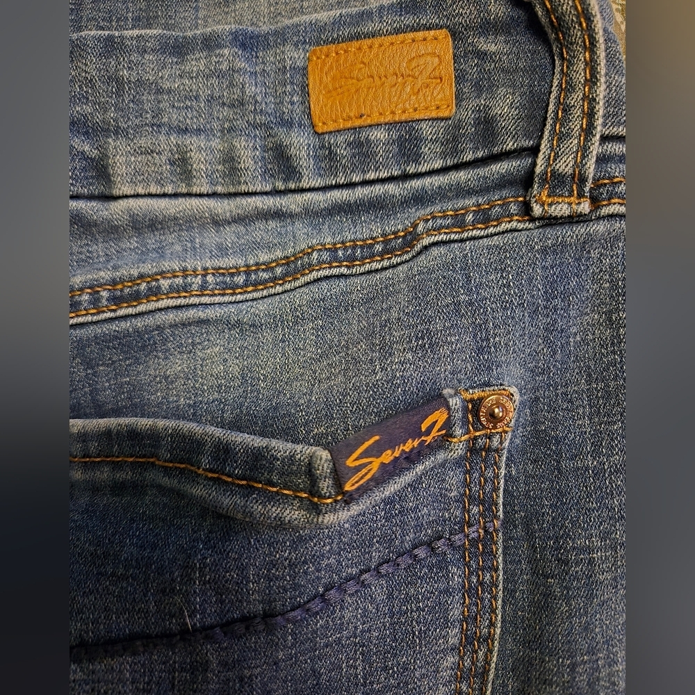 Women's Seven7 Tummyless High Rise Skinny Jeans Medium Wash, Size 14 - Picture 7 of 9